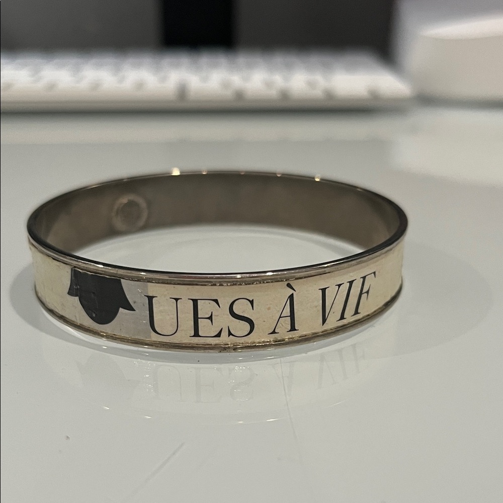 Janna Conner Cream and Black Bangle Bracelet.